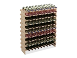Relaxdays Botellero, 100 Botellas De Vino, Vinoteca Apilable, 120 X 103 X 25 Cm, Extensible, Madera De Pino, Natural