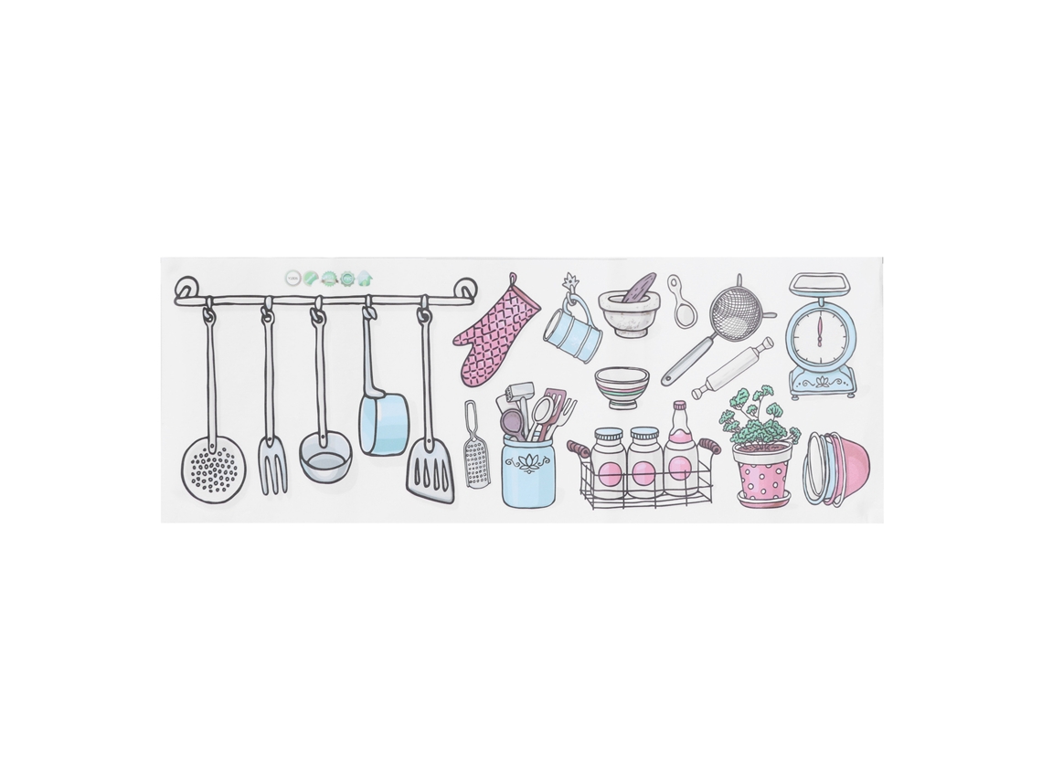 Rebe-papel Pintado Autoadhesivo Para Cocina Con Patrón De Utensilios, Decoración De Pared Removable