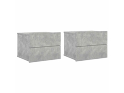 Juego de 2 mesitas de noche Derivative Wood Grey MAISON EXCLUSIVE 40x30x30 cm