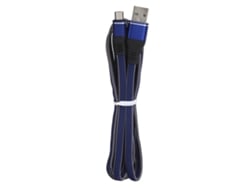 Cable De Carga Rápida Micro Usb Trenzado De Nylon Azul Para Teléfonos Android Extendido