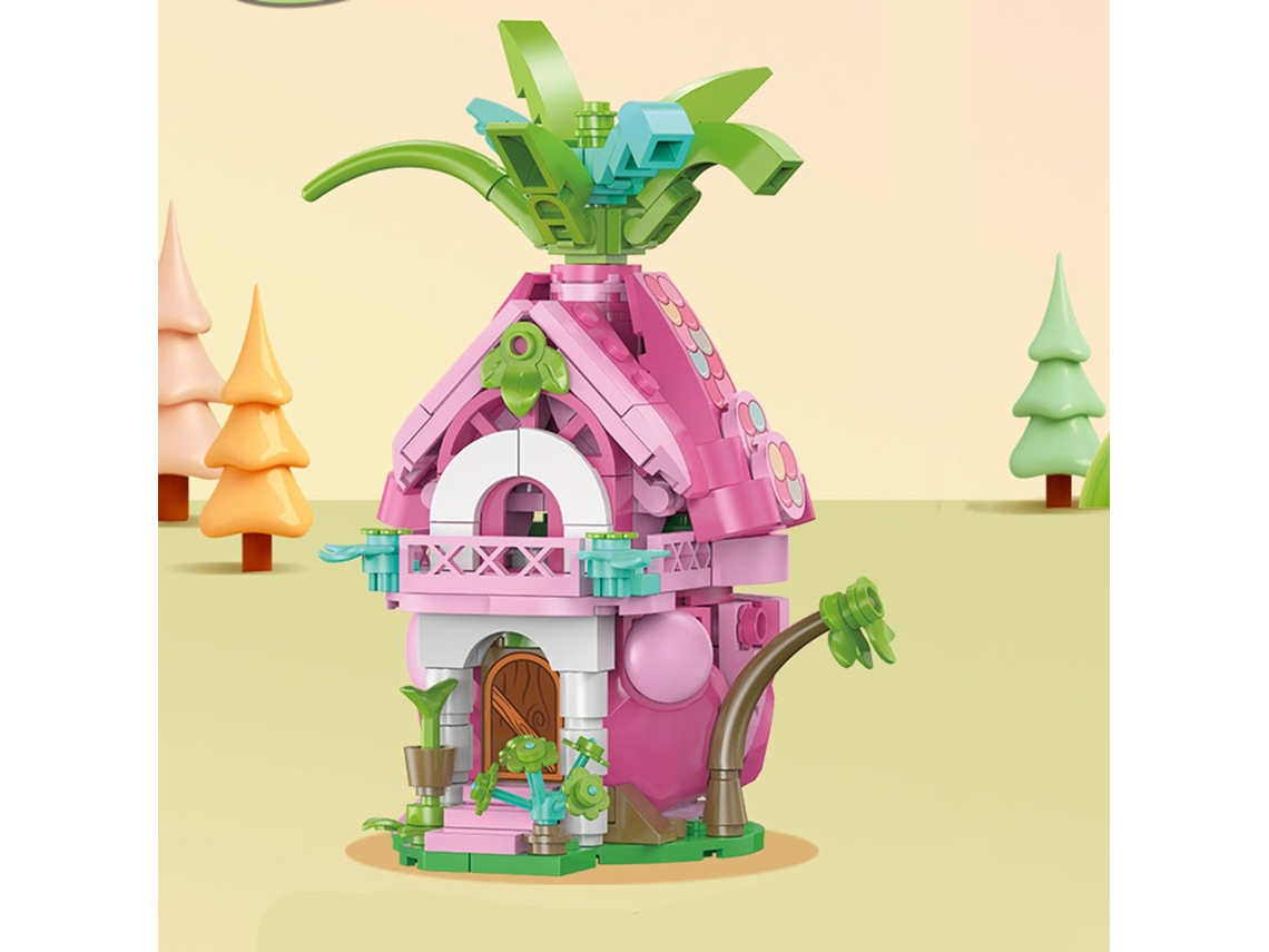 Juguete De Construcción Casa De Fruta Del Dragón Con Bloques Educativos Para Niños