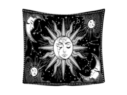 Tapiz para pared tapiz blanco y negro con flecos para decoración de habitación, sala y dormitorio (51,2x59,1 pulgadas, 130x150 cm) LAOPIPFU