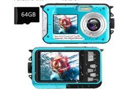 Cámara digital impermeable SZSMART W-Xj-005 (128 GB - Full HD 2.7K - 48Mp 16X)