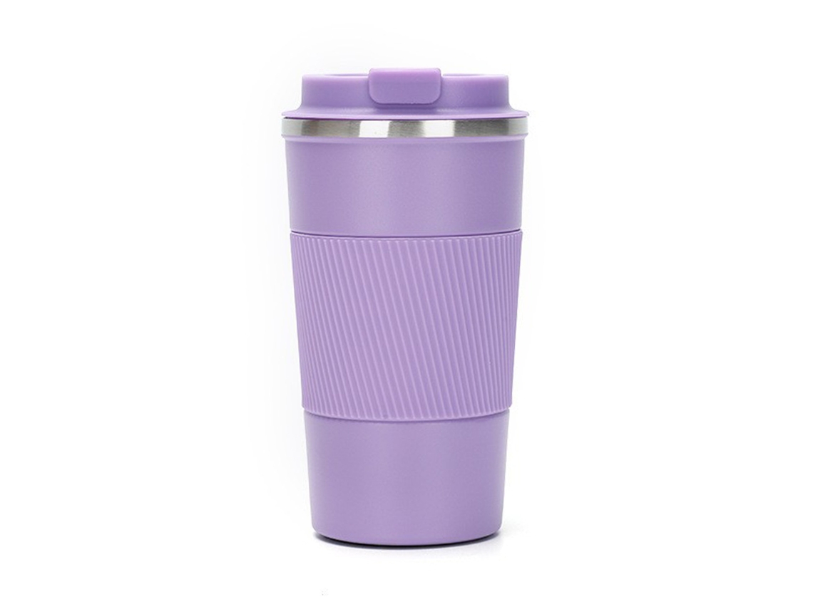 Taza de acero inoxidable 304 con aislamiento al vacío, sencilla y portátil, con pantalla de temperatura para coche y oficina.