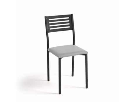 Silla de cocina Kati negra 38x86x47cm Michigan Plata FANMUEBLES