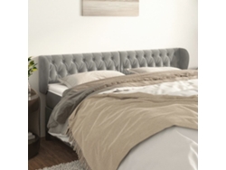 Cabecero de terciopelo gris claro 183x23x78/88 cm