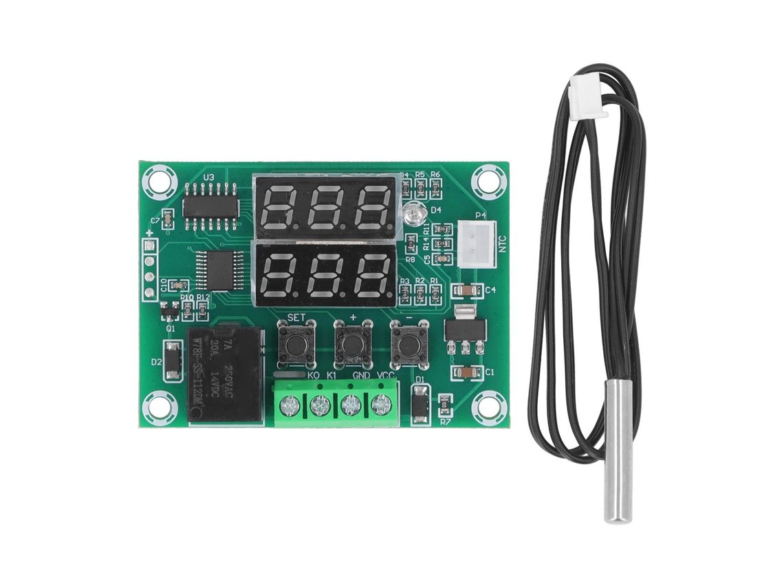 Módulo De Termostato Digital Con Doble Pantalla, Placa Controladora De Temperatura, Resistente Al Agua, Sonda De 12 V Cc.