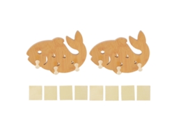 2 Ganchos De Pared De Madera Con Forma De Pez Para Colgar Toallas Y Ropa, Baño