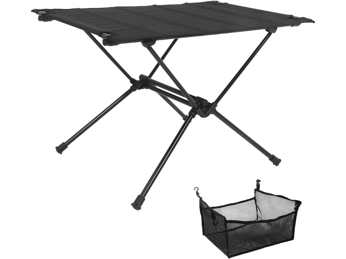 Taburete plegable portátil Alipis en tela, aluminio, acero, PE, plegable, portátil, ligero para acampar.