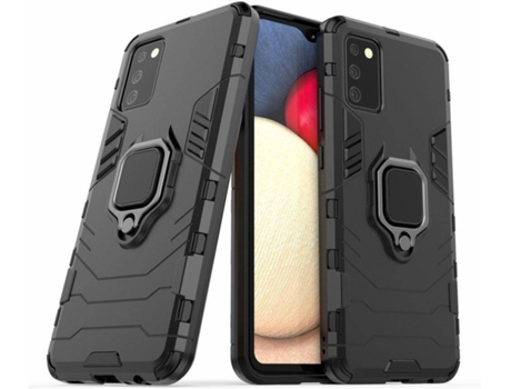 Carcasa + Protector Samsung Galaxy A02s HFS-HOUSE Kickstand Negro