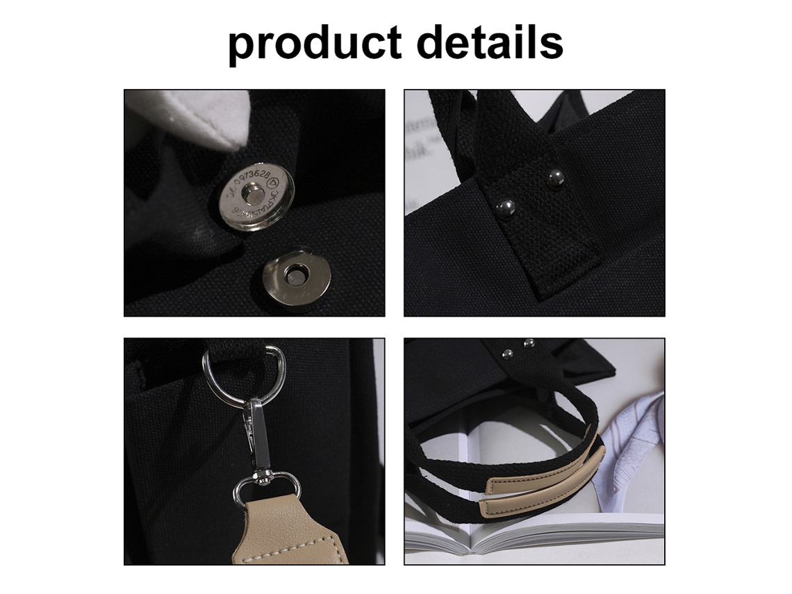 Bolso Tote De Lona Para Mujer Con Correa De Hombro Y De Mano Extraíbles.