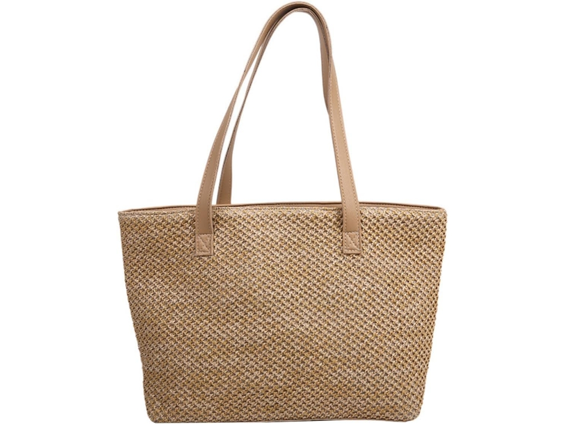 Bolsa De Palha Trançada Feminina Para O Verão, Bolsa Grande E Portátil Com Design Elegante.