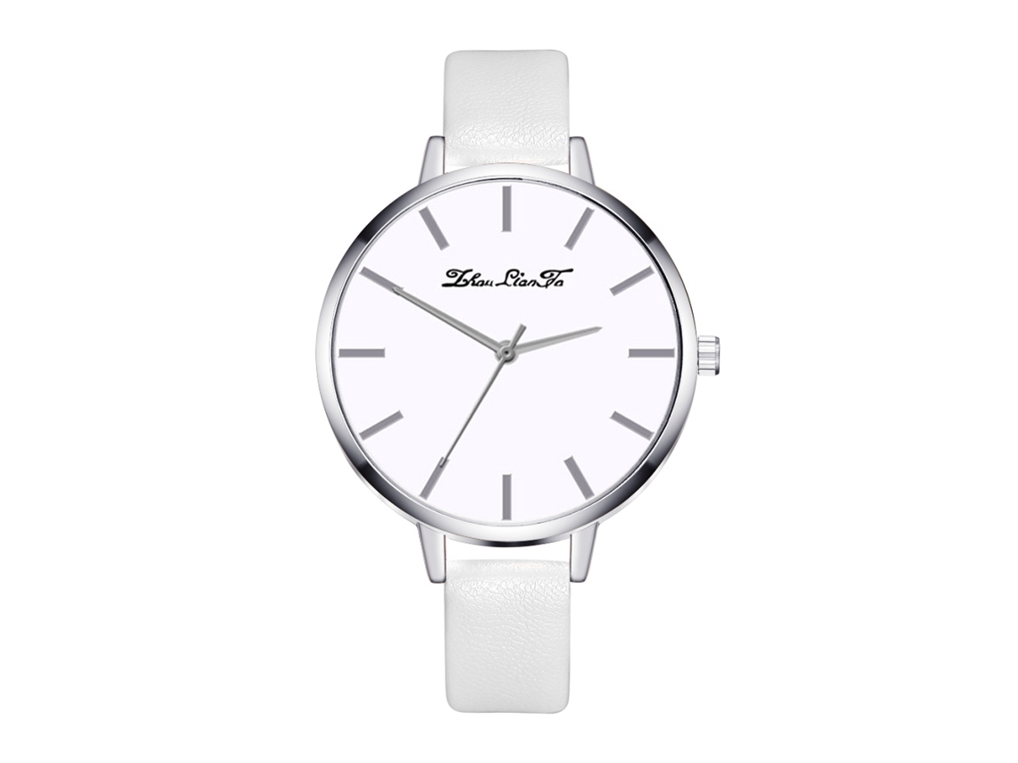 Reloj De Pulsera Analógico De Cuarzo Para Mujer, De Aleación, Con Esfera Redonda Blanca Moderna.