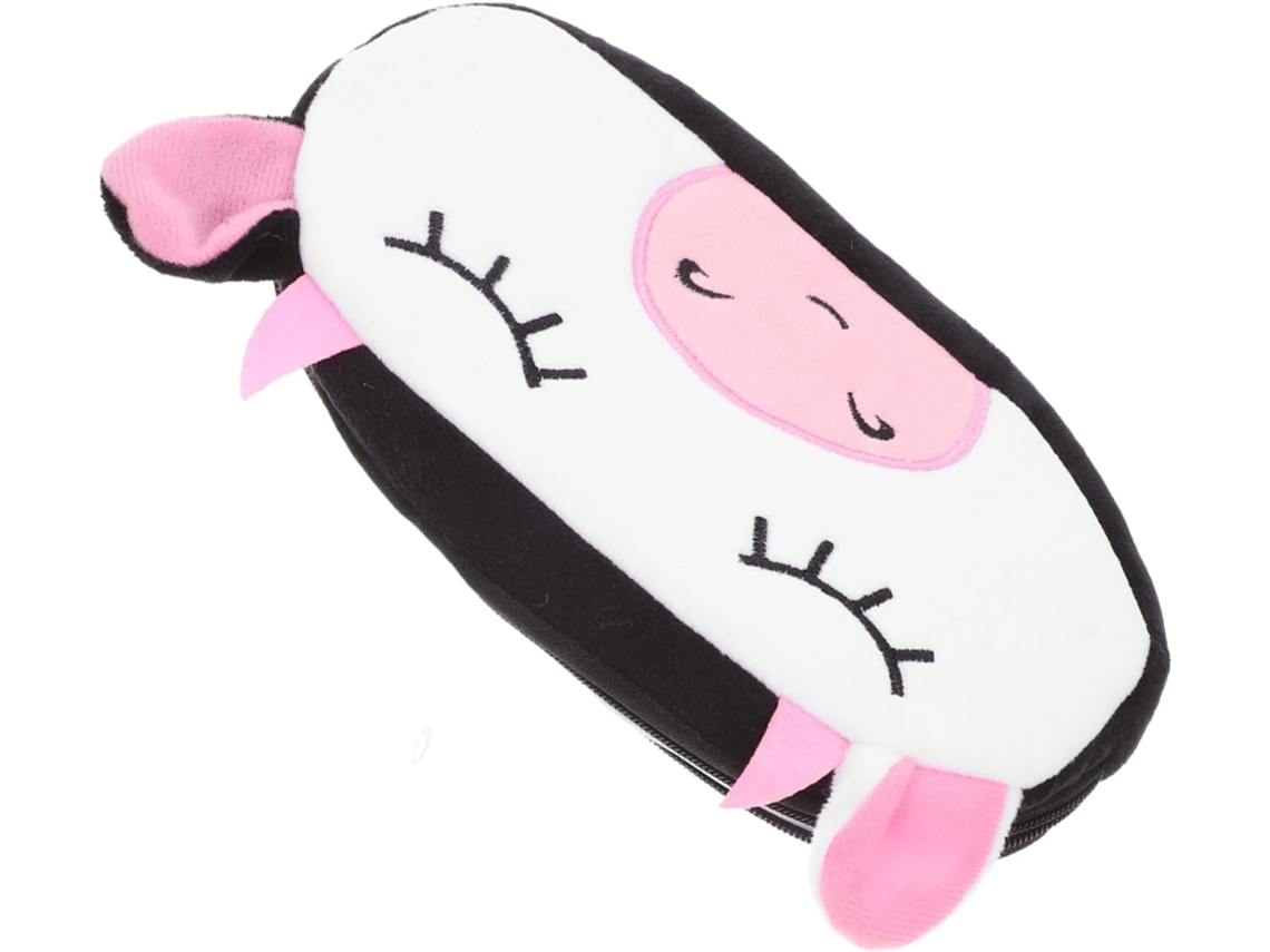 Estuche para lápices Slowmoose con cremallera, de peluche de vaca adorable, soporte para lápices kawaii.