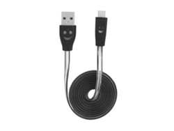 Cable De Datos Transparente Luminoso Cara Sonriente 1m Carga Android