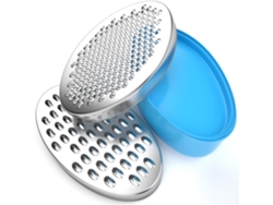 Rallador de queso sin BPA con recipiente y tapa, ideal para queso, verduras y chocolate (azul)