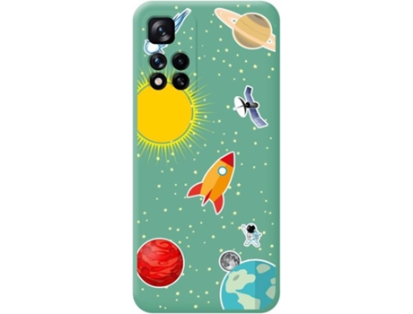 Carcasa para Xiaomi Redmi Note 11 Pro+ Plus 5G TUMUNDOSMARTPHONE Silicona Líquida Dibujos Verde