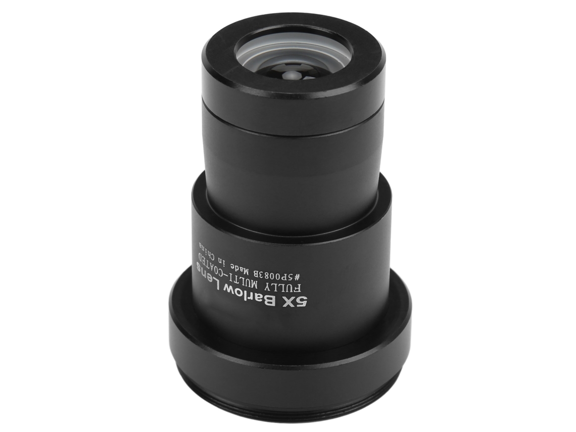 Lente Barlow 1.25 Pulgadas 5x De Película Verde Con Montura T2 Hilo M35 Para Telescopios Astronómicos