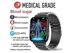 Reloj inteligente para hombre con pantalla HD de 1,91 pulgadas, 365 x 400, ECG PPG, monitorización no invasiva de la presión arterial Ly Ebike