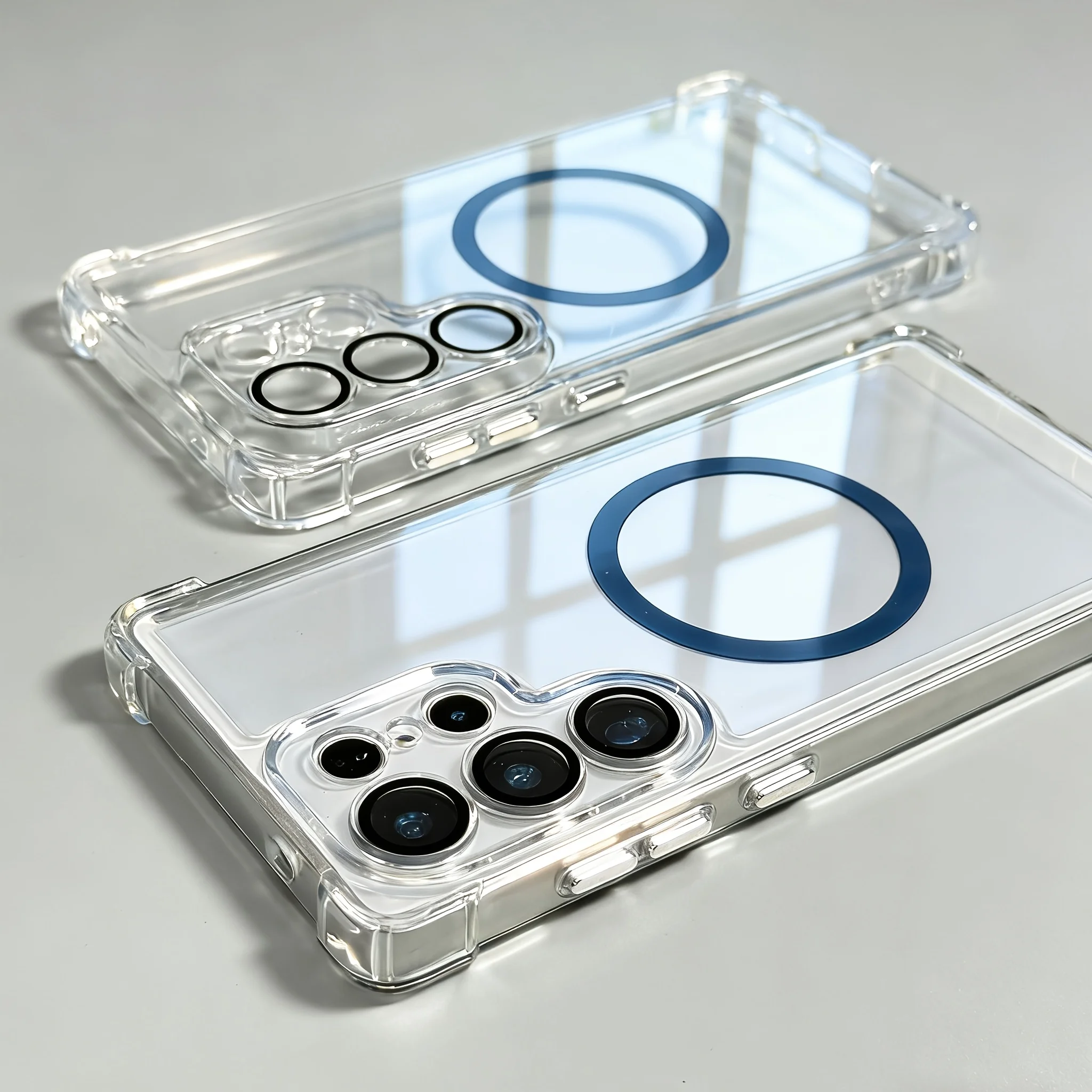(galaxy S24 Azul) Compatible Con Funda Magnética Para Teléfono Samsung, Reforzada En Las Cuatro Esquinas.