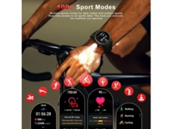 Reloj inteligente para contestar/realizar llamadas, Bluetooth táctico, monitor de sueño, compatible con Android e iPhone, resistente al agua IP67, color negro.