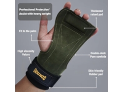 Verde Militar gounod 1 Par Protetores Palma Punho Antiderrapantes Couro Bovino Fitness Musculação Levantamento Peso Barra Fixa Halteres
