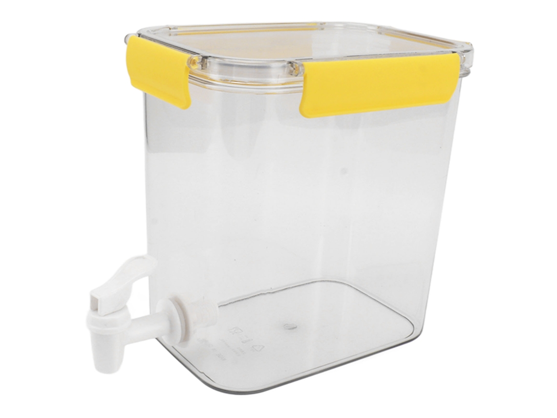 Jarra Para Bebidas De 3,5 L Para Refrigerador Con Grifo, Multifuncional, Económica, Práctica, Pet Amarilla