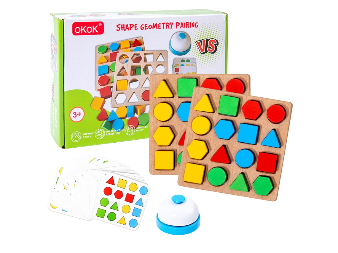 Juego De Emparejar Formas Geométricas De Madera, Juguetes Educativos Montessori Para Niños, Juegos Interactivos Para Toda La Familia.