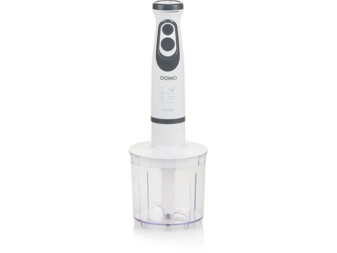 DOMO Set de Batidora Do1089M 600 W Velocidad Variable + Turbo Magic Wand Batidora Picadora Vaso Graduado Blanco