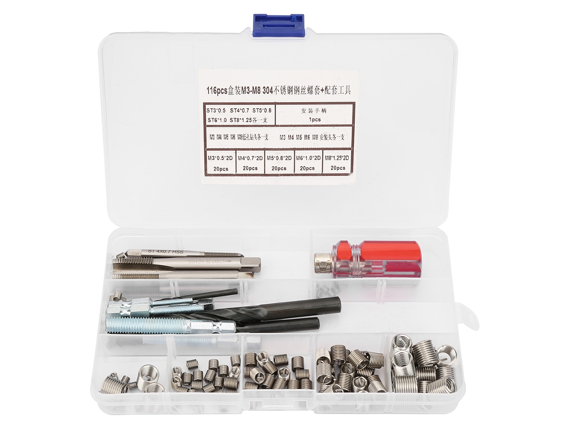 Kit de reparación de roscas para mangueras y pernos de acero inoxidable
