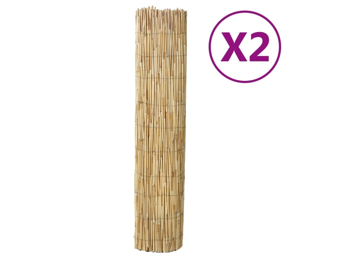 vidaXL Vallas de caña de junco 2 uds 150x500 cm