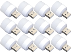 Mini luz nocturna USB, juego de 12 bombillas enchufables, luz blanca PRIME KANG