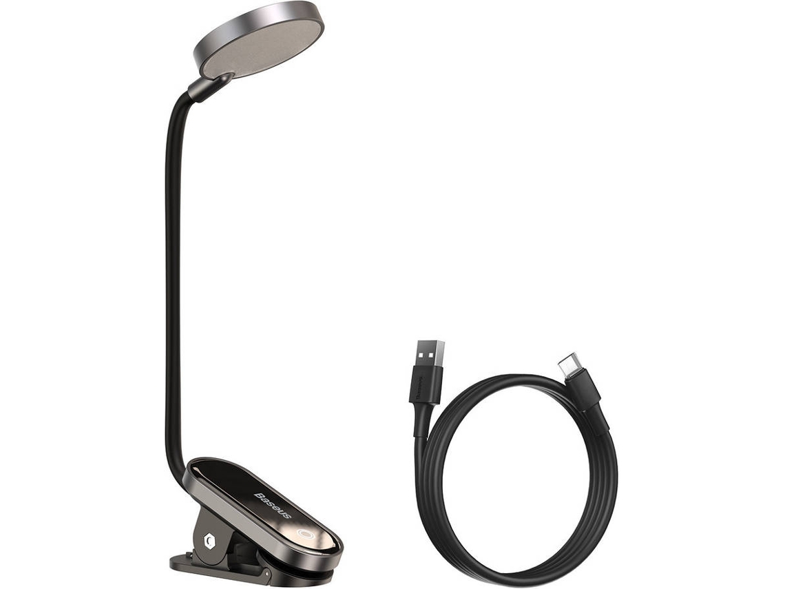 Lámpara de Mesa Comfort Reading Mini Clip Cinza Escuro (3W - Abs)