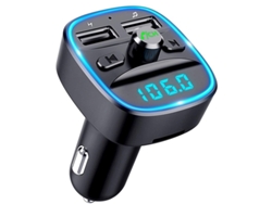 2026-transmisor Fm Para Coche Bluetooth 5.0, Teumi Luz Ambiental Transmisor Fip Con Puerto De Carga Usb