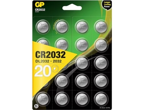 GP 8716778919841CR2032Pilas de Litio Pilas de botón 3V, 20Unidades