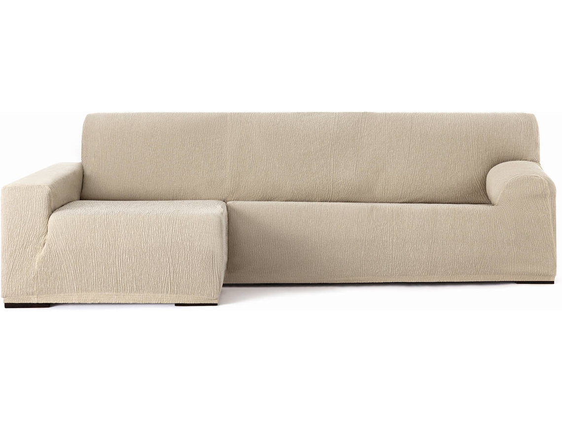 Funda de Chaise Longue Izquierda EYSA Premium Troya Tejido Elástico (310 x 170 x 110 cm - Poliéster y Algodón - Crudo)