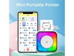 Mini Impresora Térmica Portátil Con Luz Rgb, Sin Tinta, Impresión Instantánea, Bluetooth, Para Ios Y Android.