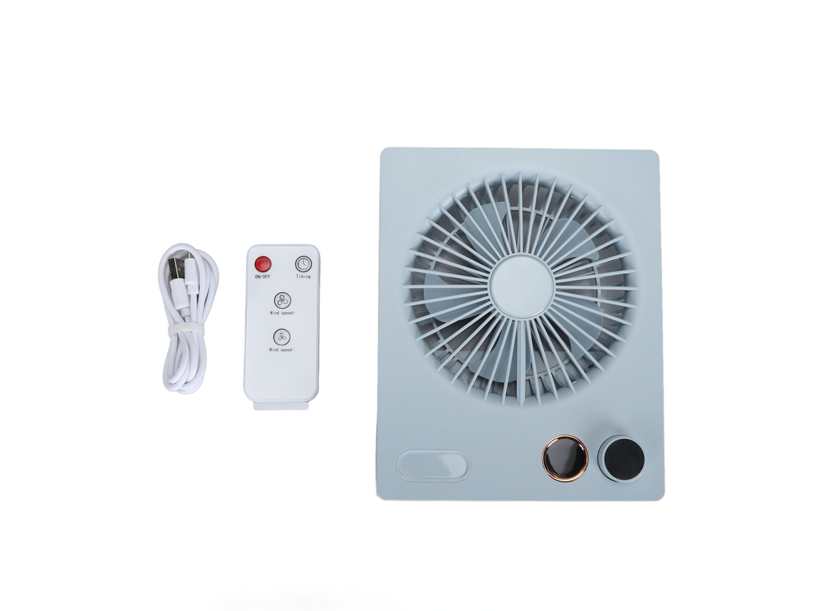 Ventilador De Escritorio Plegable Portátil Ultradelgado Con Batería De 4000 Mah, Control De Velocidad, Sin Atascos, Azul.