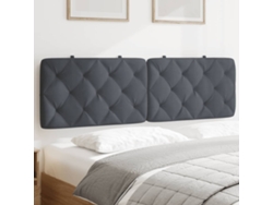 Cabecero De Cama Acolchado Terciopelo Gris Oscuro 160 Cm