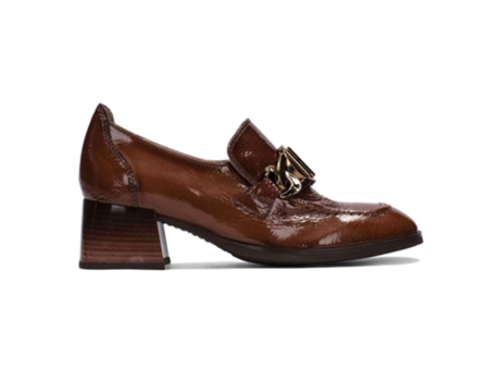 Zapatos de Mujer HISPANITAS Mocasin Tacon Piel Marrón (38)