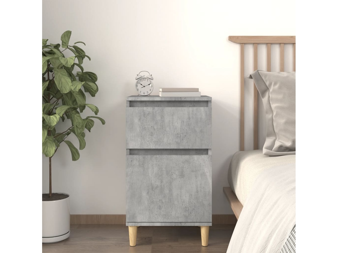 Mesa de Cabeceira LOVELY HOME Mesinha 40X35X70 Cm Cinzento Cimento