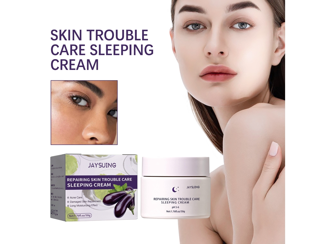 Crema de noche hidratante e iluminadora para pieles sensibles, reparadora del acné, 50 g