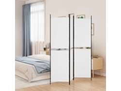 Biombo Divisor De 3 Paneles De Tela Blanco 150x200 Cm