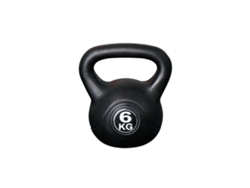 Kettlebell 6 kg - Plástico - para uso interior y exterior - Negro