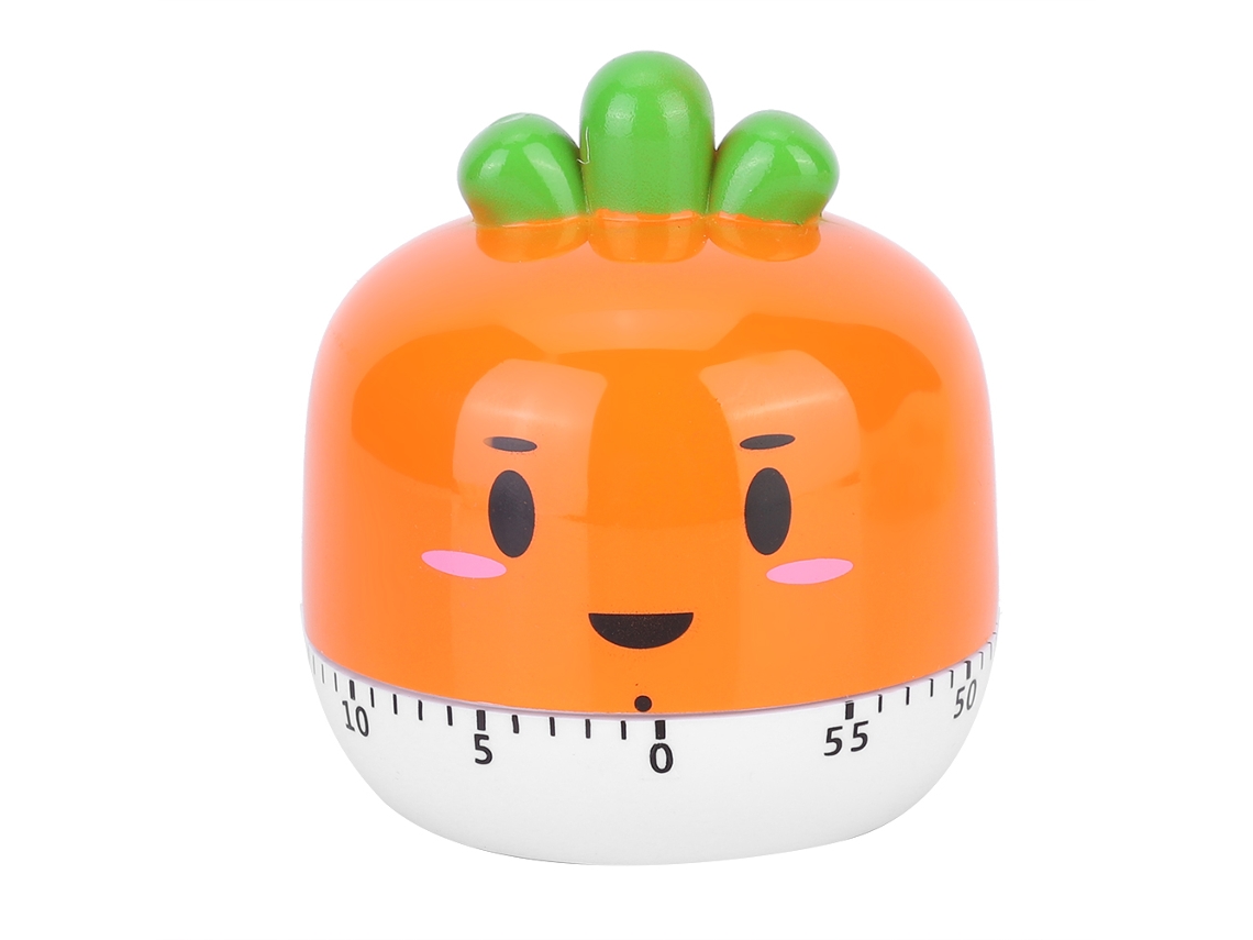 Cronómetro Mecánico De Cocina Con Diseño De Dibujos Animados, Alarma Y Contador De 55 Minutos, Color Naranja.
