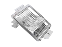 Cortador de huevos multiusos, fabricado en aluminio, con base y mango de acero inoxidable y alambres de acero inoxidable de alta resistencia para cortar huevos.