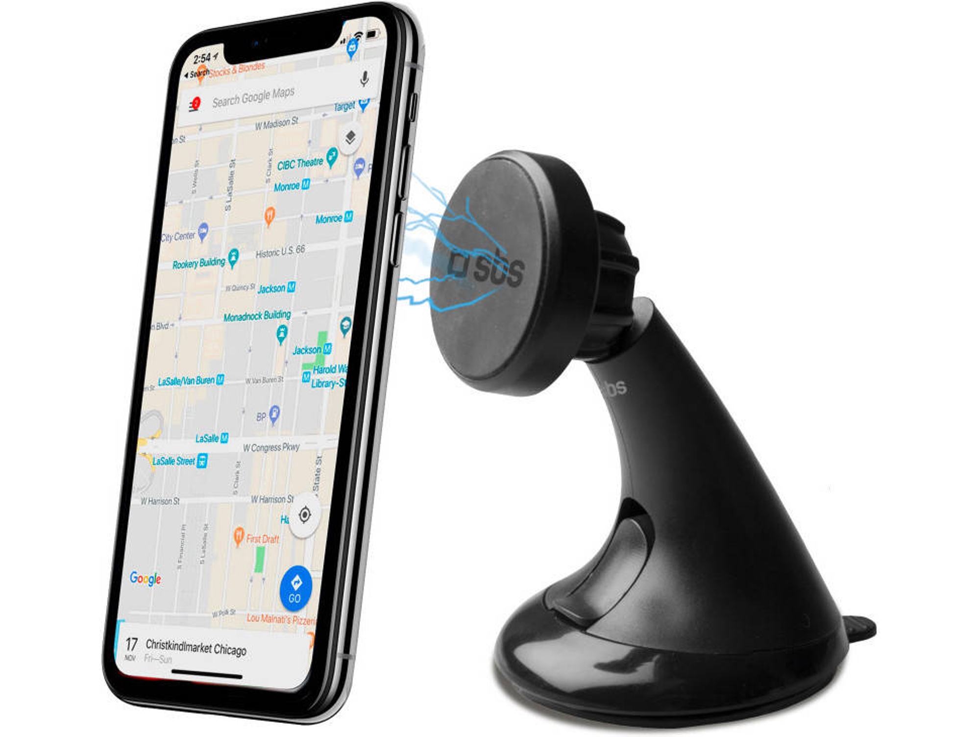 Soporte carro SBS magnético p/ Smartphone Negro