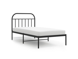 Maison Exclusive - Estructura Cama Sin Colchón Con Cabecero Metal Negro 100x190 Cm