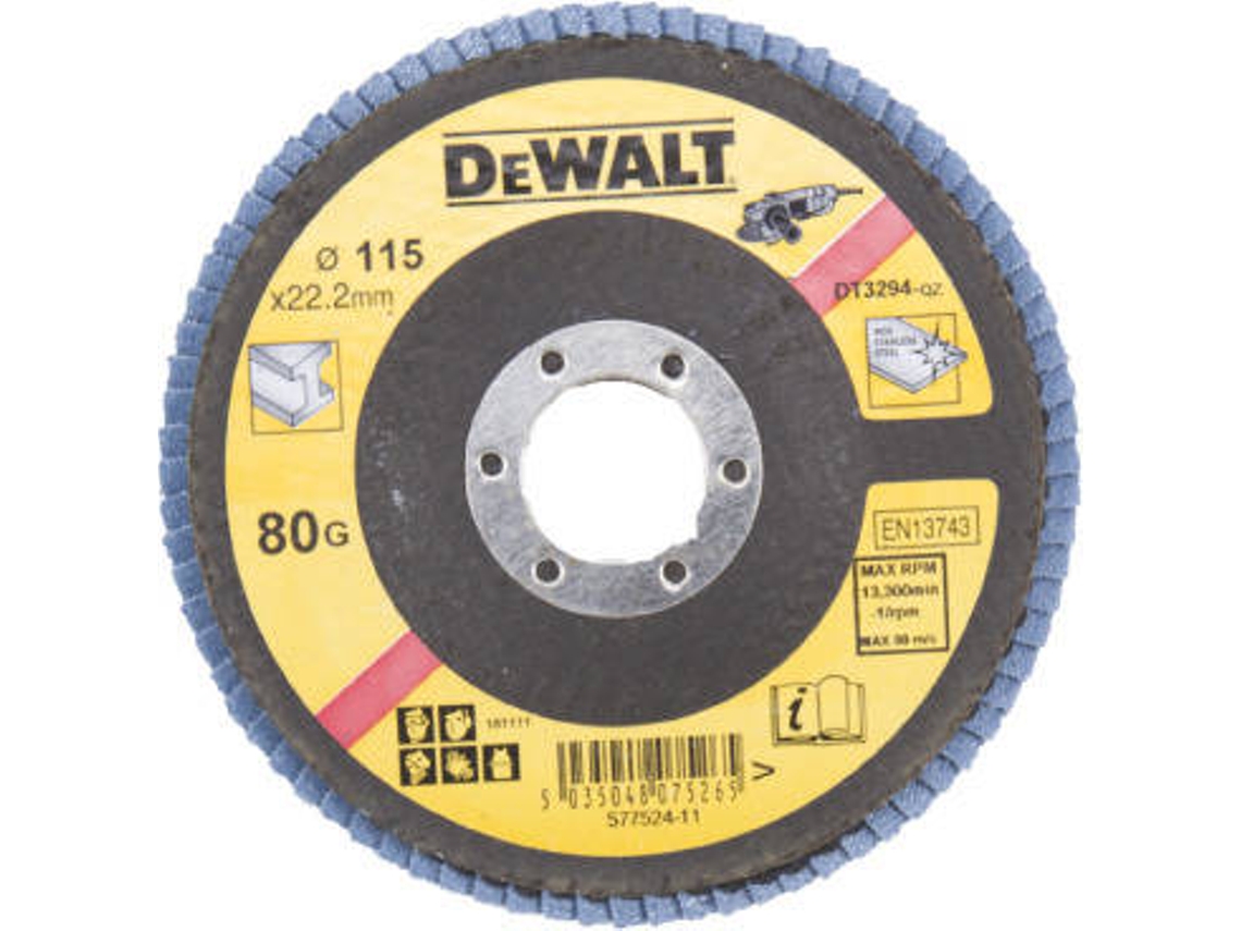 DEWALT DT3294-QZ - Disco de láminas Ø115mm, grano 80 - Plano
