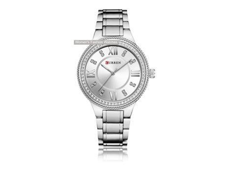 Relojes de Mujer Relojes de Diamantes analógicos de Moda Reloj de Cuarzo Resistente al Agua de Acero Inoxidable para Mujer-Blanco LUUCOZK